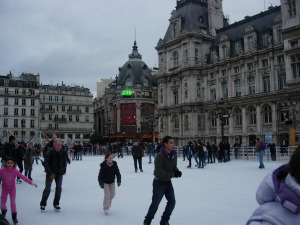 Ice Skating in Paris at Hotel de Ville